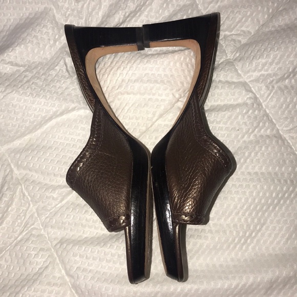 Brighton Brown Leather Slides - Picture 5 of 13